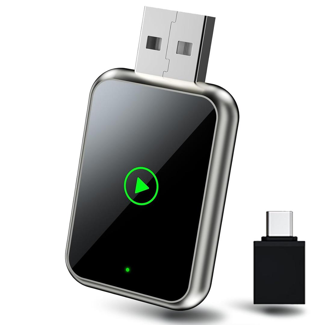 JAXUWIN Wireless CarPlay Adapter for iPhone, Easily Upgrade Wired to Apple CarPlay Wireless Adapter, Fast Stable Connection Plug&Play Car Play Dongle for Cars from 2015+ Builtin CarPlay