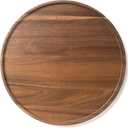 Round Wood Tray, Acacia Wooden Decorative Serving Tray for Coffee Table and Home Decor, Wooden Appetizer Charcuterie Board for Kitchen Countertop (11.8 inch)