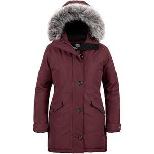 wantdo womens Winter Insulated Puffer Jacket (3X-Large Plus, Wine Red)