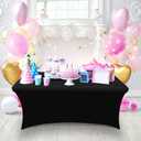 Heneger 8 Pack Black Tablecloths 90 x 132 Inch Rectangular Table Cloths for Rectangle Tables 6ft, Wrinkle Resistant Black Table Cloth Washable Polyester Fabric for Buffet Wedding Party Banquet