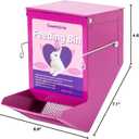 Metal Small Animal Feeder with Lid, Heavy Duty Feeder, Large Capacity Food Dispenser, Great for Rabbits, Guinea Pigs, Chinchillas and Other Small Animals. (4.6 inch, Purple)