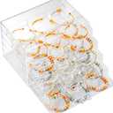 SPAKOWN Earring Organizer, Acrylic Earring Box Large 30 Compartments Jewelry Holder Organizer with 5 Drawers Stackable Earring Bracelet Storage Case Jewelry Boxes for Women (Clear)