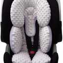 Pro Goleem Infant Car Seat Head Neck Body Support, Ultra-Soft Minky and Microfiber Newborn Car Seat Insert, Perfect for Car Seat, Stroller, 2-in-1 Reversible, for Boys and Girls, Gray