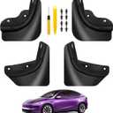 2025 Upgrade Mud Flaps for Tesla Model Y Juniper 2025 [No Drilling/Tape Install] Splash Guards Fenders All Weather Mudflaps for Tesla Model Y Juniper Accessories 2025 Matte Black