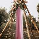 NICETOWN Decorative Wedding Arch Draping Window Scarf Curtains, Romantic Mauve Ombre Voile Sheer Soft Window Scarf Valances for Outdoor/Indoor Big Events, Set of 2, W60 x L216