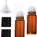2Pcs Brown 30ml Glass Essential Oil Roller Bottles Refillable Roll on Bottles Empty Deodorant Bottle Containers Rollerball Beauty and Personal Care Tools for Fragrance Cosmetics