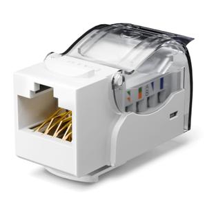 VCE Cat6 Keystone Jack Toolless 25Pack, Slim Profile RJ45 Ethernet Wall Jack 90Degree for UTP CAT6/CAT5E/CAT5 Network Cable, Keystone Wall Plate and Patch Panel, White