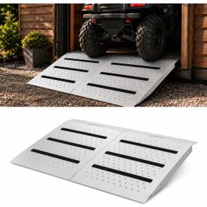 Upgraded 33" x 48" Shed Ramps with Anti Slip Strips, Heavy Duty 1500 LBS Loading Ramps for Sheds, Non Slip Punch Plate Lawn Mower Ramp Set for Garages Barns ATV Tractor Wheelbarrow, 2 PCS