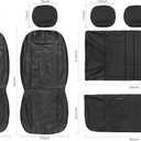 CAROMOP Premium PU Leather Car Seat Covers Full Set,Waterproof Split Bench Covers for Cars, Universal Car Interior Covers Seat Protectors for Sedans SUVs Pick-up Trucks(Black)