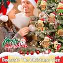 2 x Thyle 12 Pcs Potato Christmas Ornament Set Wooden Christmas Tree Decorations Potato Hanging Ornaments with Hanging Rope for Xmas Holiday Party Supplies