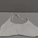 AUROLA Workout Sports Bras Women Athletic Removable Backless Strappy Criss Cross Light Support Gym Fitness Yoga Crop Bra, Earth, X-Small, Solid-crescent White