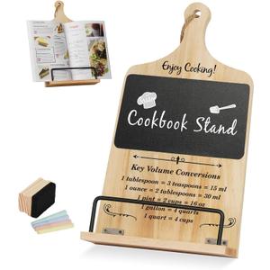 Cookbook Stand with Chalkboard Eraser, Birthday Gifts for Women Mom Wife Grandma, Kitchen Gifts for Woman, Recipe Book Holder Stand, Present Birthday Gift Ideas, Cookbook Holder