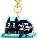 Funny Cat Keychain,Black Cats Bag Charms for Purse Handbag Key,Cat Gifts for Women Men,Cute Key Chain Accessories Car Keychain,Gift for Women Mom,Her,Wife,Daughter,Sister,Friends,Birthday (Black)
