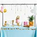 Over The Table Rod Stand with Clamps, Adjustable Metal Balloon & Flower Arch Kit (29"-42" Tall, 28"-98" Length),Black Table Arch Frame Hanging Party Decor for Wedding Birthday Home Party Decoration