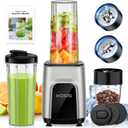 KOIOS Smoothie Blender, 900W Personal Blender and Grinder Combo for Kitchen, Smoothies Maker with 3 Non-BPA Portable Blender Cup for Baby Food, Beans, Nuts, Spice Protein Mixer
