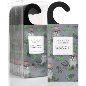 ROSE COTTAGE Large 12 Packs Eucalyptus Peppermint Hanging Closet Air Freshener Scented Sachets Long Lasting Smell Goods