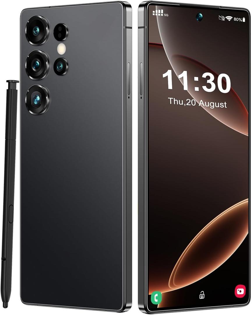 ONOLA for G24 Ultra Unlocked Phone, 8+256GB Smartphone, Android 13.0,48+108MP Zoom Camera,6.82" HD, 6800mAh,Dual SIM Cell Phone, Dual SIM,Build-in Pen Phone (Black, 8GB+256GB)