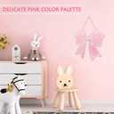 Pink Bow Wooden Hanging Sign for Girls Room - Cute Bow Decor with Ribbon for Door Wall Bedroom - Preppy Coquette Girly Decor for Dorm Nursery Bathroom Apartment - Housewarming Gift for Her