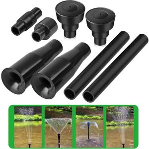 Water fountain nozzle for Garden, Ponds, Tabletop Fish Ponds, 8 pcs of Set, 2 Fountain Shaped, (size-S