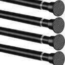 4 Pack Black Spring Tension Curtain Rods 18-36 Inch Adjustable Expandable Spring Loaded Curtain Rods No Drilling Suitable for Small Short Tension Rods 23-34 Inch Doors, Windows, Closet