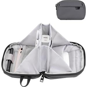DDgro Small Electronics Organizer Travel Case - Cord, Cable, Charger, Power Bank Organizer & Pouch (Dark Grey-Mini)