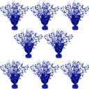 8 Pack Metallic Star Spray Centerpieces for Tables - Bulk 12.4" Foil Fountain Table Decorations for Large Events, Graduation 2026, Wedding Reception (Blue)