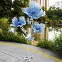Giant Flowers for Decoration with Stand,Floor Standing Oversized Large Organza Flowers Decor,Giant Artificial Flowers for Wedding Decorations,Shop Window Display,Banquet,Garden Party(Blue)