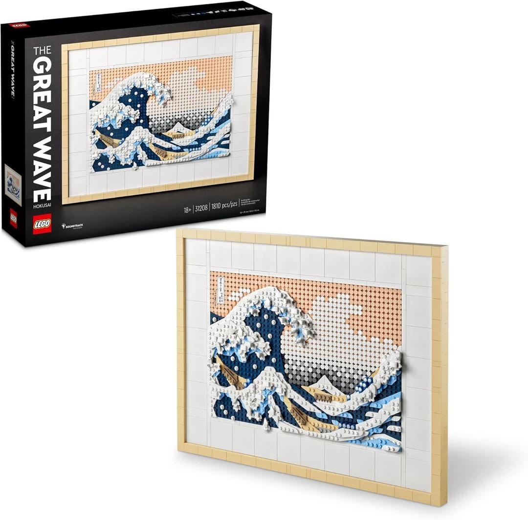 LEGO Art Hokusai The Great Wave Framed Japanese Wall Art Building Set - Unique Wall Decor for Home, Room, or Office - Fun Activity for Adults, Ages 18+ - Gift for Men and Women - 31208