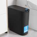 Cesun Motion Sensor Trash Can, 5 Gallon Automatic Bathroom Garbage Can with Lid, Touchless Smart Plastic Slim Wastebasket for Bathroom, Office, rv, Bedroom, Living Room, Black