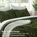 BEDELITE Queen Comforter Set - Tufted Boho Bedding Set, Olive Green Boho Comforter, Soft Lightweight Comforter Queen, 3 Pieces Farmhouse Jacquard Bed Set for All Seasons