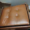 VASAGLE Accent Chair, PU Leather Armchair, Button Tufted Living Room Chair, Thick Cushion, Mid Century Modern Lounge Seating for Bedroom, Reading Nook, Home Office, Brown ULYY200KZ02S