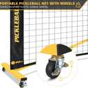 Portable Pickleball Net Set with Wheels, Regulation Size 22 FT & Half Court 11 FT, Steady Metal Frame Pickle Ball Net Set System with Carry Bag for Backyards, Driveways, and Garages