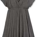Amazon Essentials Women's Surplice Dress (Available in Plus Size) (XX-Large, Charcoal Heather)