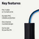 Amazon Basics Floor Cord Cover, 6ft Length, 2.6" Diameter, Cable Protector, Black