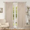 BGment Cream Beige Velvet Curtains 84 Inch for Bedroom, Thick Thermal Insulated Room Darkening Curtains Noise Reduce Back Tab and Rod Pocket Window Panels for Living Room, 2 Panels, 52 x 84 Inch