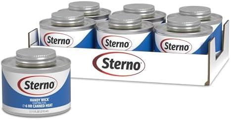 Sterno Fuel Cans - 6-Hour Burn, (6-Pack) Chafing Dish Fuel Can Burners for Food Warmer, Resealable Twist Chafer Fuel Canned Heat, Handy Wick Sterno Fuel Cans - 6-Hour Burn, (6-Pack) Chafing Dish Fuel Can Burners for Food Warmer, Resealable Twist Chafer Fuel Canned Heat, Handy Wick