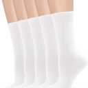 Women's Soft Thin Viscose Bamboo Crew Socks, Fit Stretchy Casual, Business, Dress Calf Sock 5 Pairs