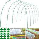 Greenhouse Hoops Grow Tunnel 6 Sets of 8FT Long Garden Hoops, Rust-Free Fiberglass Garden Hoops Frame for Garden Netting Raised Bed Plant Shade Cloth Row Cover, DIY Plant Support Garden Stakes- 36pcs