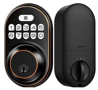 Veise Keyless Entry Door Lock, Electronic Keypad Deadbolt, Keyed Entry, Auto Lock, Anti-Peeking Password, Back Lit & Easy Installation Design, Oil Rubbed Bronze