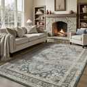 Grey Washable 5x7 Area Rugs for Living Room Rug Bedroom Rug Carpet Neutral Vintage Dining Room Rugs for Under Table Soft Comfortable Non Slip