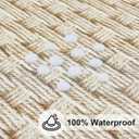 Misaya Round Fitted Tablecloth with Elastic Edge, 100% Waterproof Oil Proof Plastic Table Cover, Vinyl Flannel Backed Tablecloth Fits 36"-44" Round Tables for Dinner, Outdoor, Picnic, Weave