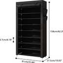 Laiensia 9-Tier Vertical Shoe Rack Organizer, Space Saving Shoe Storage Organizer, Non-Woven Cover Shoe Shelf Holds 36-45 Pairs for Bedroom, Hallway, Closet Entryway, Black