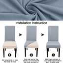 Dining Room Chair Covers Set of 8, Stretch Solid Color Parsons Chair Slipcovers Spandex Removable Washable Kitchen Chair Protector Cover for Dining Room, Hotel, Ceremony(Light Grey)