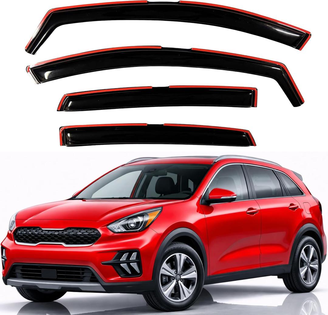 KPY Rain Guards Fit for 2017-2022 Kia NIRO, in-Channel Window Visors Vent Wind Deflectors 4PC, Car Accessories for 17-22 NIRO