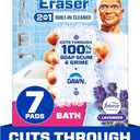 Mr. Clean Magic Eraser Sponge, Bathroom Cleaner, Shower Cleaner, Tub Cleaner, Soap Scum Remover, Bathroom Cleaning Supplies, Dawn Cleaning Power with Febreze Lavender Scent, 2 in 1 Bath, 7ct
