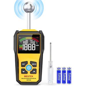 MESTEK Pinless Wood Moisture Meters for Non-Destructive Moisture Detector in Drywall, Wood, and Masonry, Backlit Color LCD Display and Alarm Moisture Reader Tester,Detects up to 20-40mm Below Surface
