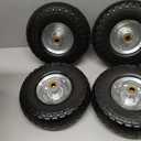 Storystore 4-Pack 4.10/3.50-4 Tire and Wheel - 10 Inch Solid Rubber Tire Wheels with 5/8" Bearings, 2.2" Offset Hub for Hand Truck, Trolley Dolly, Garden Cart and Wheelbarrow