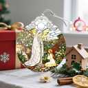 Christmas Ornaments, Christmas Tree Ornaments, Stained Glass Religious Ornament, Catholic Home Decor, Holiday Presents, Religious Gifts, Faith Gift for Christian, Gift Idea - Lady of Lourdes (Virgin Mary)