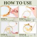 4 Pcs Double Glass Frame for Pressed Flowers with Bow Gold Glass Picture Frame for Pressed Flowers Ornate Wallet Size Tabletop and Wall Mount Decor (Round)