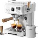 HIBREW H10Plus - Programmable Espresso Machine - 58mm Portafilter in Stainless Steel - Temperature & Cup Volume Adjustable at will - With Intelligent Display Screen & Pressure Gauge.